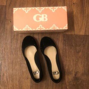GB black sparkling flats